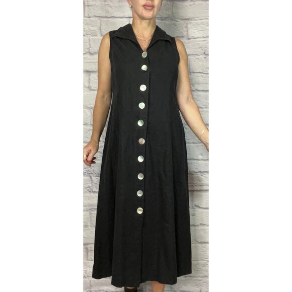 Vintage 90's White Stag Linen Midi Dress - Picture 1 of 9